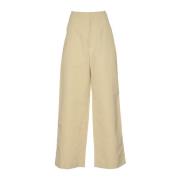 Crème Broek Pantalone Roberto Collina , Beige , Dames