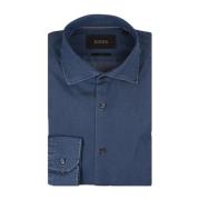 Blauwe Denim Slim-Fit Overhemd Hugo Boss , Blue , Heren