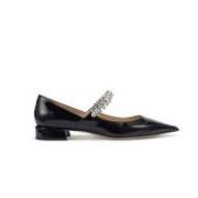 Zwarte Kristalversierde Platte Schoenen Jimmy Choo , Black , Dames