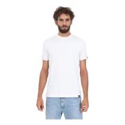 Witte Katoenen en Elastaan Heren T-Shirt Dsquared2 , White , Heren