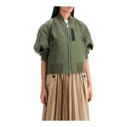 Ballonmouw Bomberjack Sacai , Green , Dames