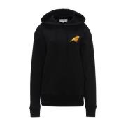 Zwarte Geborduurde Logo Hoodie Sweater JW Anderson , Black , Dames