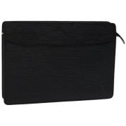 Pre-owned Leather clutches Louis Vuitton Vintage , Black , Dames