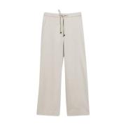 Floria Wolflanel Elastische Taille Broek Max Mara , Beige , Dames