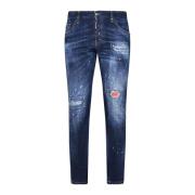 Blauwe Distressed Denim Jeans Dsquared2 , Blue , Heren