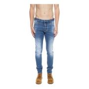 Blauwe Distressed Skinny Jeans Dsquared2 , Blue , Heren