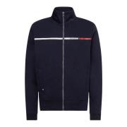 Heren Zip Logo Sweatshirt Tommy Hilfiger , Blue , Heren