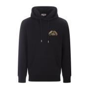 Zwarte hoodie met gouden zegelapplicatie Alexander McQueen , Black , H...