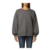 Oversized Logo Sweatshirt Street Style Emporio Armani , Gray , Dames