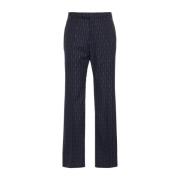 Horsebit Straight Leg Broek Gucci , Blue , Heren