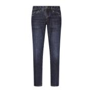 Indigo Slim Jeans Klassiek Ontwerp Dolce & Gabbana , Blue , Heren