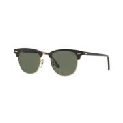 Clubmaster Classic Zonnebril Groene Lens Ray-Ban , Yellow , Unisex