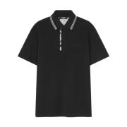 Geborduurd Logo Katoenen T-shirts en Polos Versace , Black , Heren