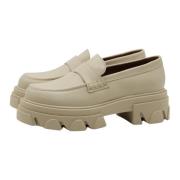 Cream Leather Loafers Trailblazer Style Alohas , Beige , Dames