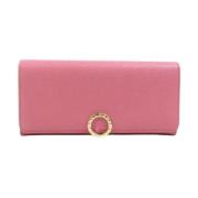 Pre-owned Leather wallets Bvlgari Vintage , Pink , Dames