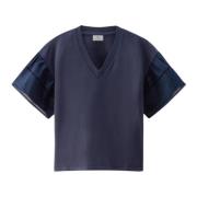 Ballonmouw T-shirt Lakeside Woolrich , Blue , Dames