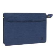 Pre-owned Leather clutches Louis Vuitton Vintage , Blue , Dames