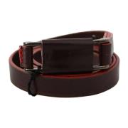 Bruin Leren Logo Gesp Mode Riem Costume National , Brown , Dames