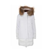 Hoge hals ritsjack met logo YES ZEE , White , Dames