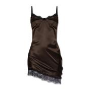 Lingerie-stijl Jurk The Attico , Black , Dames