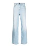 Wijde Pijp Five-Pocket Donna Jeans Emporio Armani , Blue , Dames