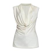 Top met gedrapeerde halslijn Helmut Lang , White , Dames