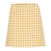 A-lijn Rok Ceylon Geel Ruitprint InWear , Yellow , Dames