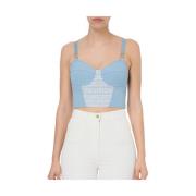 "Zwarte To00631E2 Top" Elisabetta Franchi , Blue , Dames