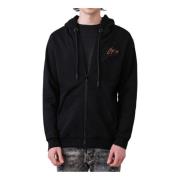 Heren Zip Hoodie met Borduursel Gaëlle Paris , Black , Heren