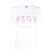 Stijlvolle T-shirts en Polos Msgm , White , Dames