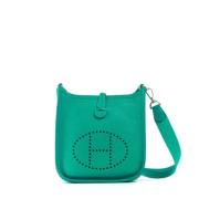 Pre-owned Leather totes Hermès Vintage , Green , Dames