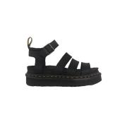 Zwarte Leren Plateau Sandalen Blaire Dr. Martens , Black , Dames