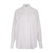 Witte Kant Top Over-Fit Shirt Ermanno Scervino , White , Dames