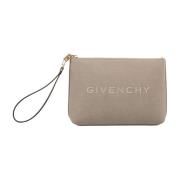 Grote Clutch Tas in Bruin Canvas Givenchy , Brown , Dames