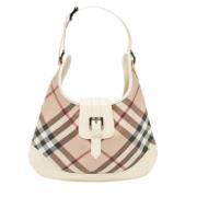 Pre-owned Leather handbags Burberry Vintage , White , Dames