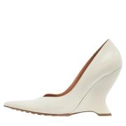 Pre-owned Leather heels Bottega Veneta Vintage , White , Dames