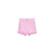 Dames Fringed Logo Shorts Gaëlle Paris , Pink , Dames