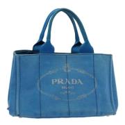 Pre-owned Canvas prada-bags Prada Vintage , Blue , Dames