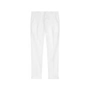 Witte katoenen stretch slim fit broek Dondup , White , Heren