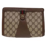 Pre-owned Canvas clutches Gucci Vintage , Beige , Dames