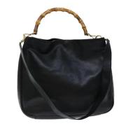 Pre-owned Leather handbags Gucci Vintage , Black , Dames