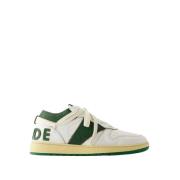 Wit/Groen Leren Lage Sneakers Rhude , Multicolor , Heren