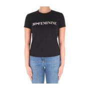 Feminine Logo T-shirt Casual Slim-fit Korte Mouw Elisabetta Franchi , ...