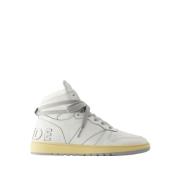 Witte Leren Hi-Top Sneakers Rhude , White , Heren