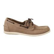 Beige Suède Veterschoen Pollini , Beige , Heren