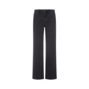 Slim Straight Zwart Denim Jeans Purple Brand , Black , Dames