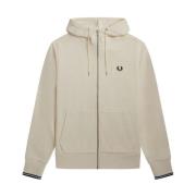 Capuchonkatoenritssweatshirt Fred Perry , Beige , Heren