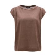 Korte Mouw Top Opus , Brown , Dames