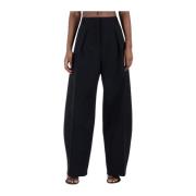 Ovalo Wijde Pijp Broek Jacquemus , Black , Dames