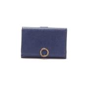 Pre-owned Leather wallets Bvlgari Vintage , Blue , Dames